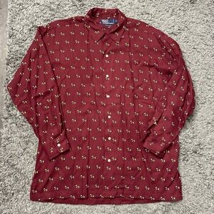 Vintage Polo Ralph Lauren Button Front Shirt Medium Scottish Terrier Dog